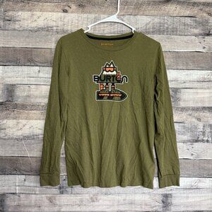 Burton Youth Boys Green Long Sleeve Graphic T-Shirt Large (14/16)